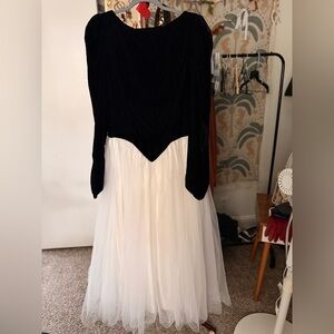 Elegant Black and White Women's Dress